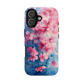 Floral Cherry Blossom iPhone Case | Pink Blue Watercolour