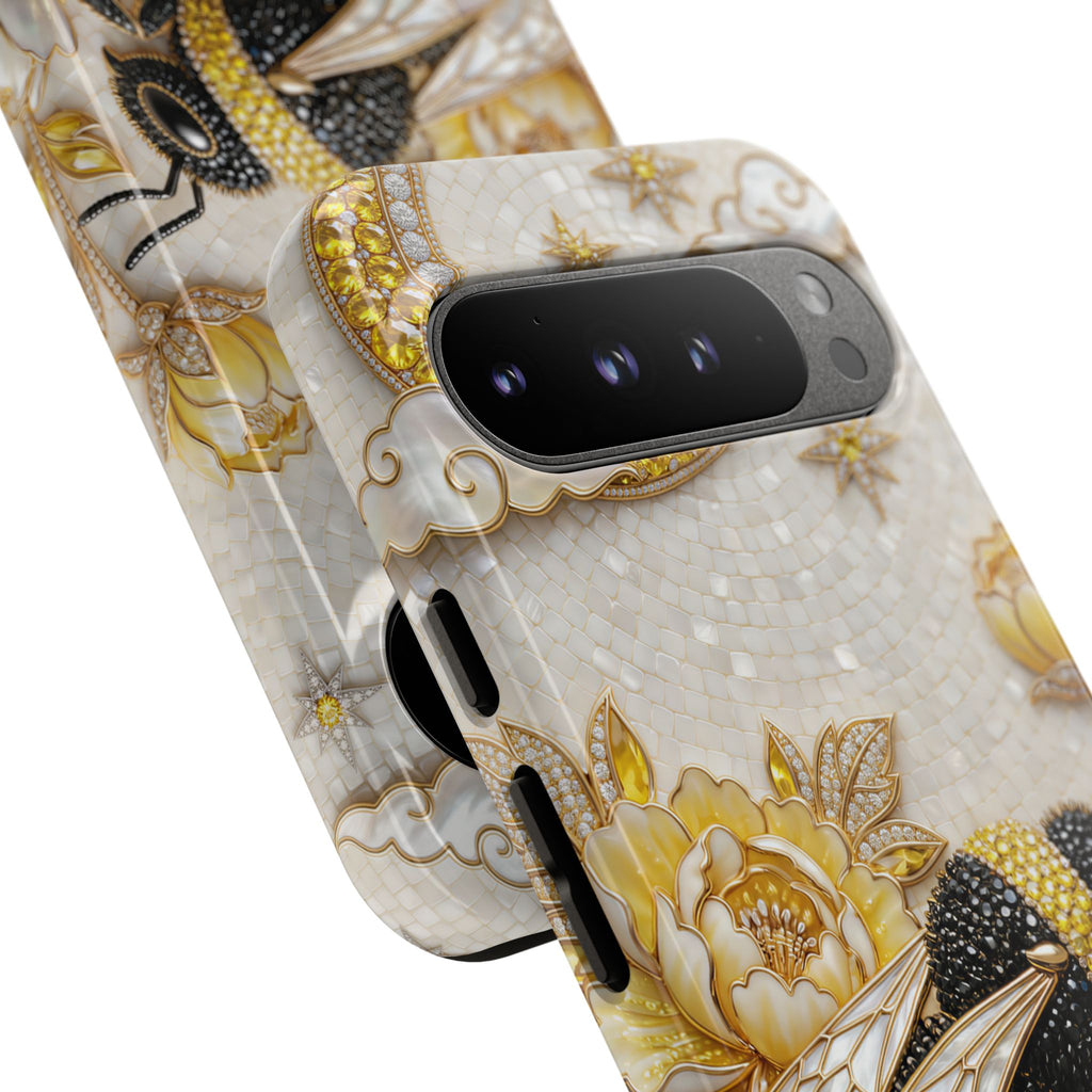 Golden Bee Google Pixel Phone Case | Floral Moon Phone Protector