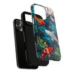 Koi Pond Tough iPhone Case — Stained Glass Lotus & Koi Design