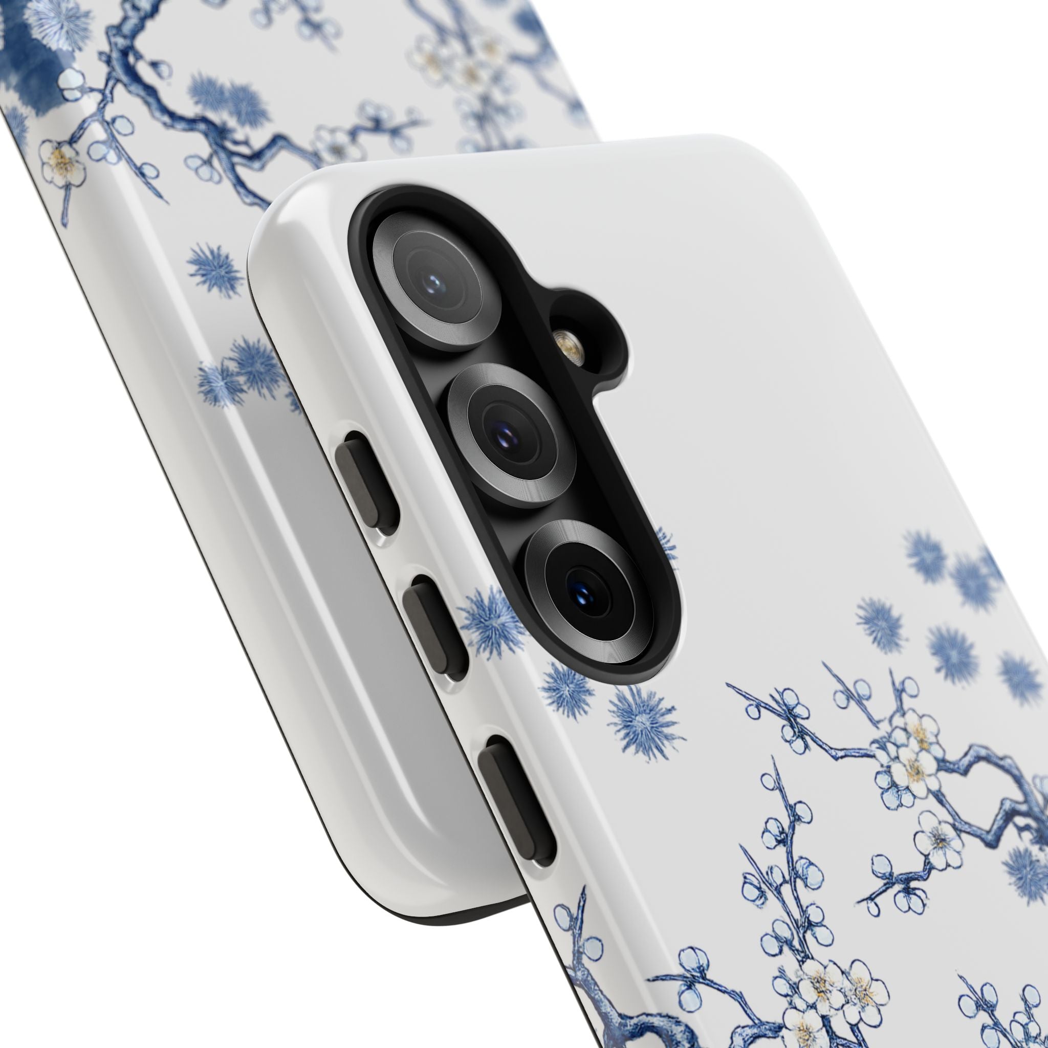 Vintage Blue White Porcelain Samsung Galaxy Phone Case | Chinoiserie Floral Tough Cover