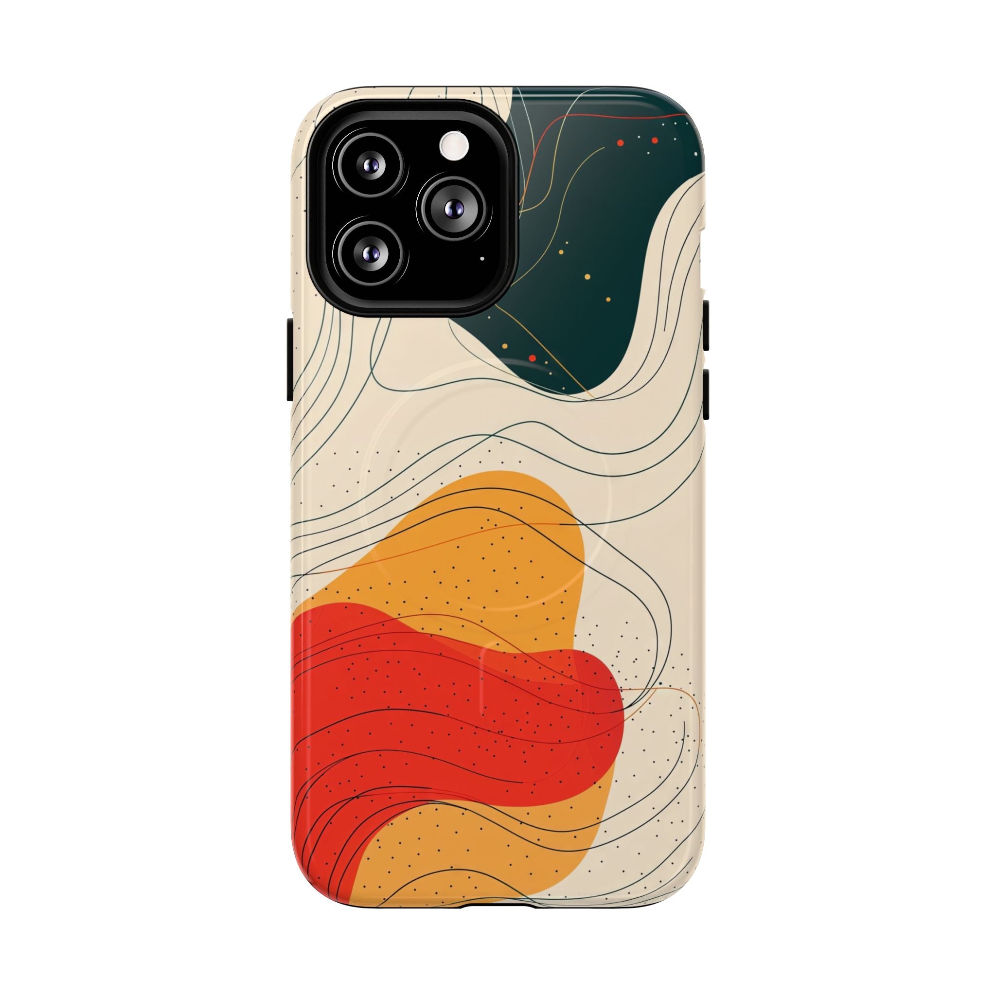 Abstract Retro Waves MagSafe iPhone Case | Colourful Modern Art