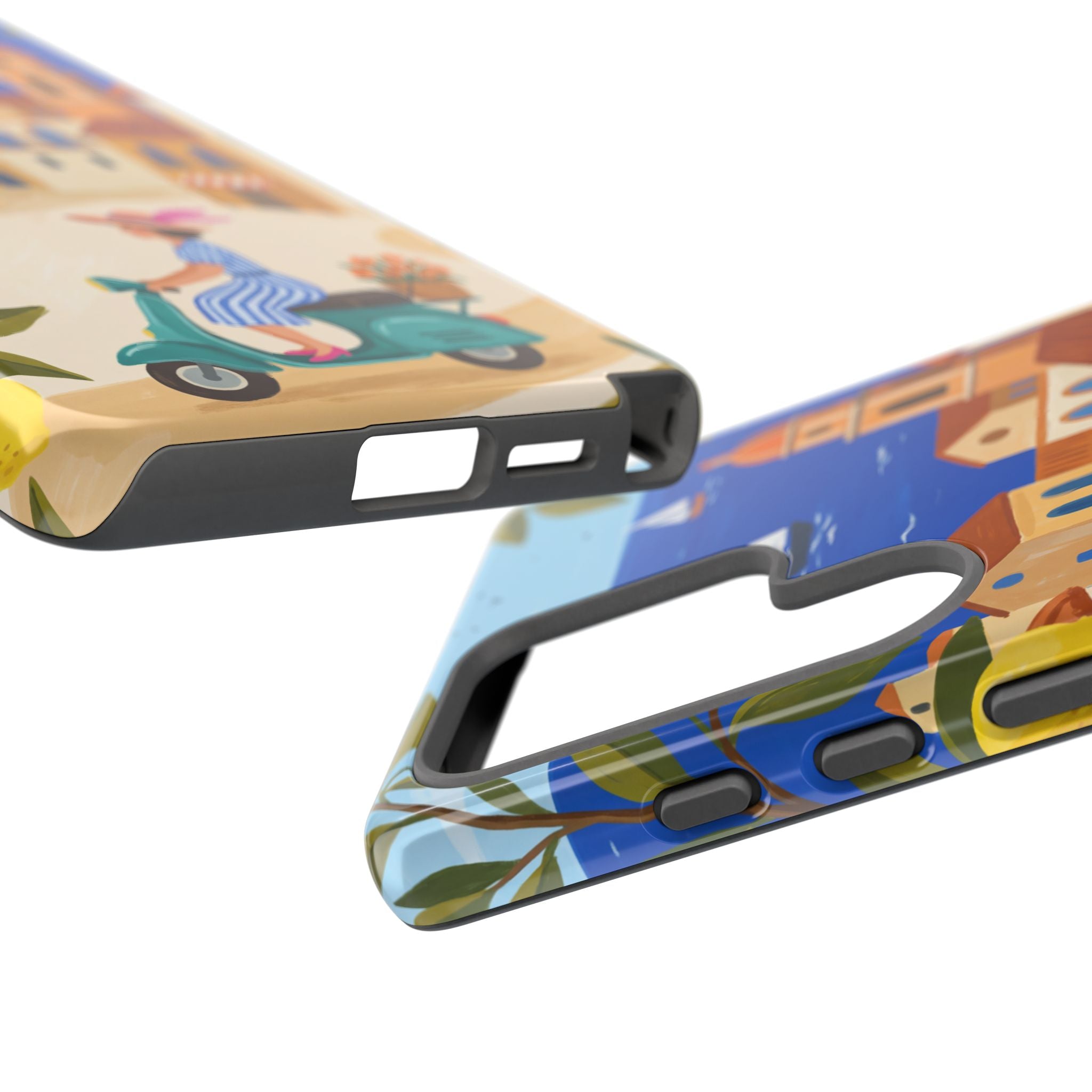 Mediterranean Scooter Samsung Galaxy Phone Case | Coastal Lemon Grove Design