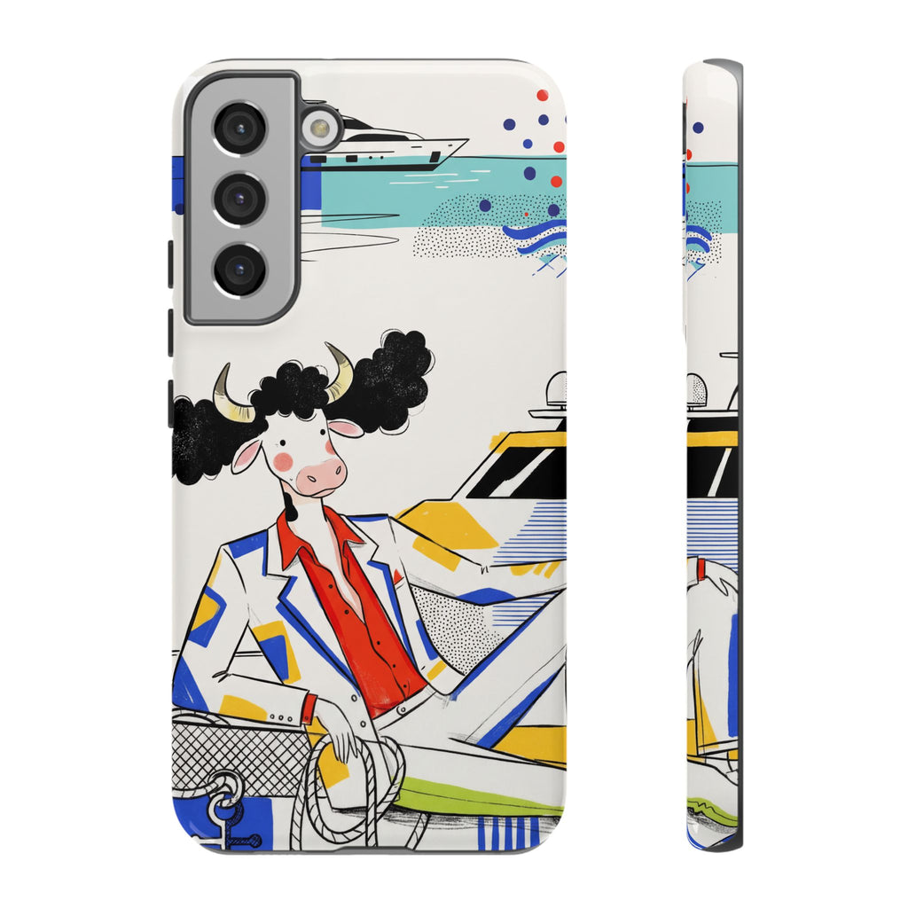 Nautical Cow Graphic Protective Samsung Galaxy Phone Case