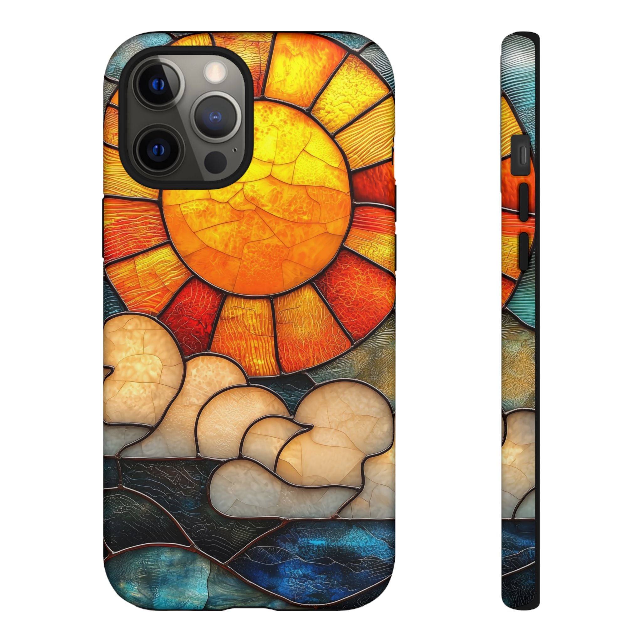 Stained Glass Sun & Clouds iPhone Case