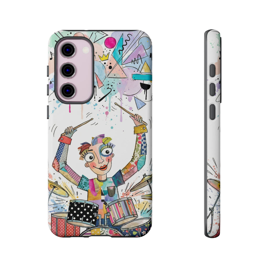 Drummer Boy Samsung Galaxy Phone Case | Colorful Cartoon Drum Kit Protective Cover