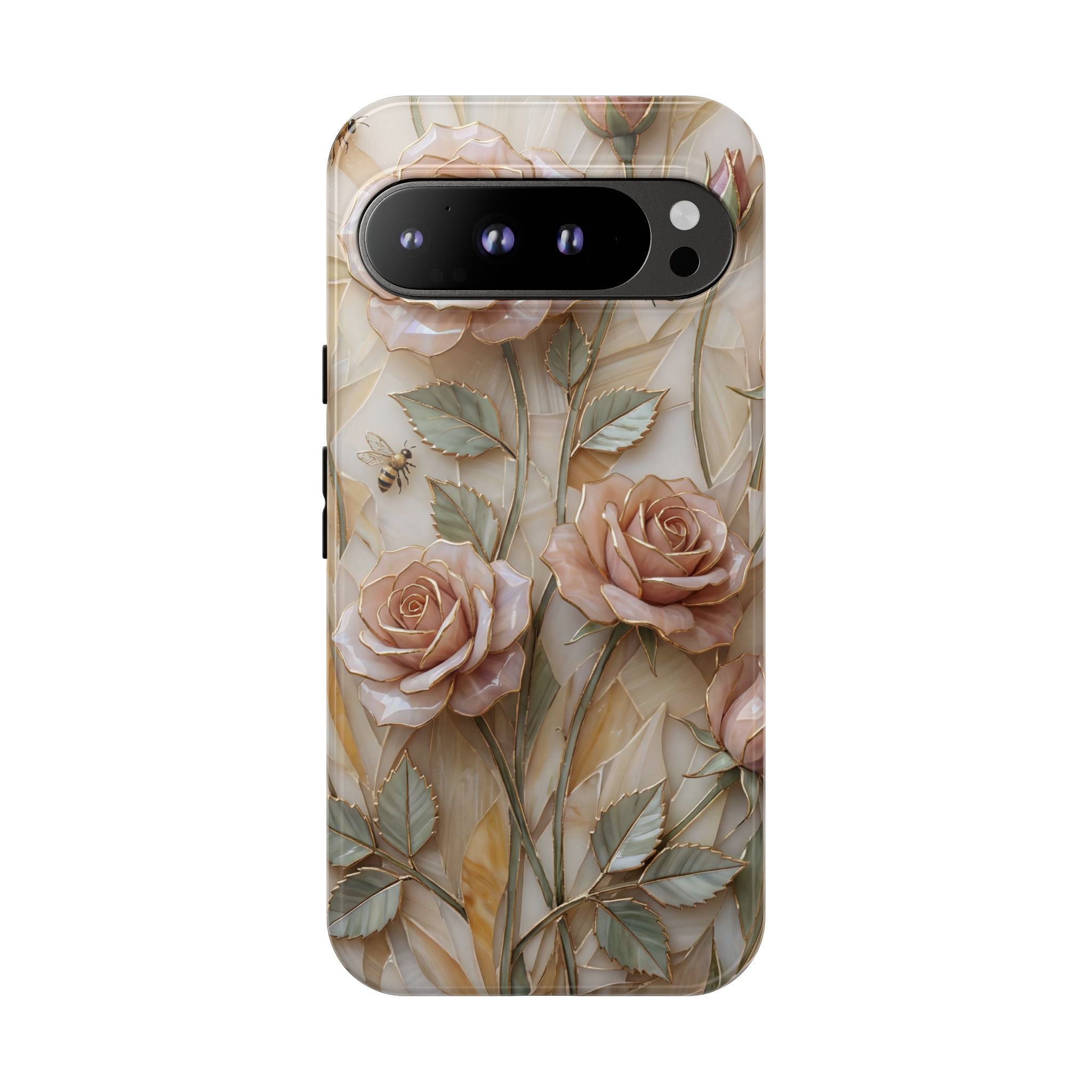 Vintage Blush Rose Floral Tough Google Pixel Protective Cover
