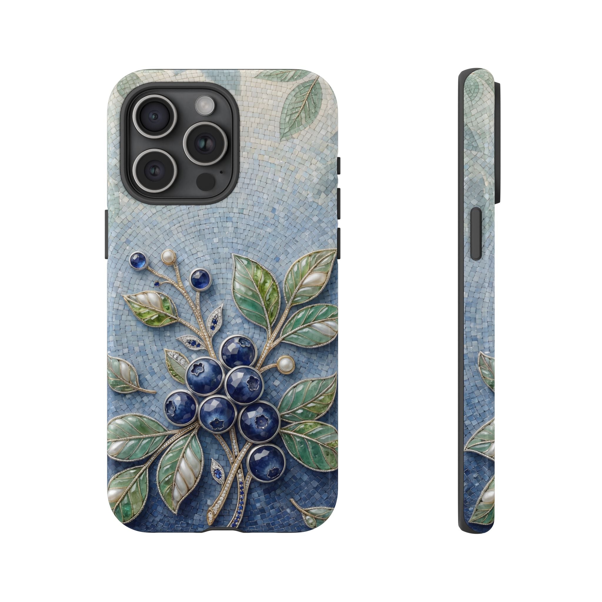 Blueberry Botanical Tough iPhone Case | Floral Protective iPhone Cover