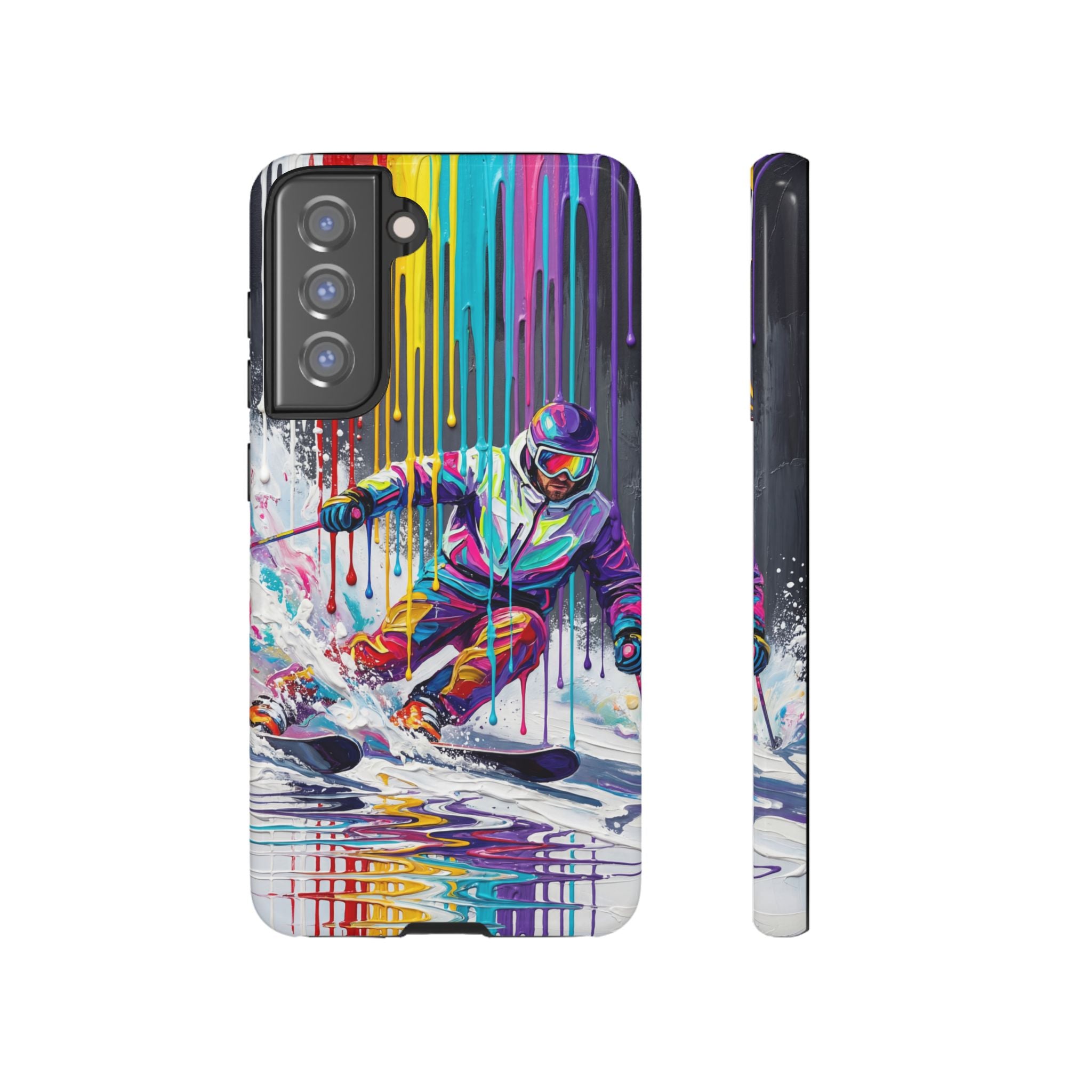 Colourful Skiing Drip Art Tough Samsung Galaxy Phone Case