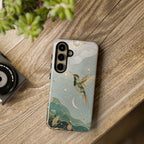 Celestial Hummingbird Samsu8ng Galaxy Phone Case | Moon & Bird Phone Case