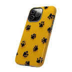 Yellow Paw Print Tough iPhone Case — Protective Dog & Cat Lover Cover