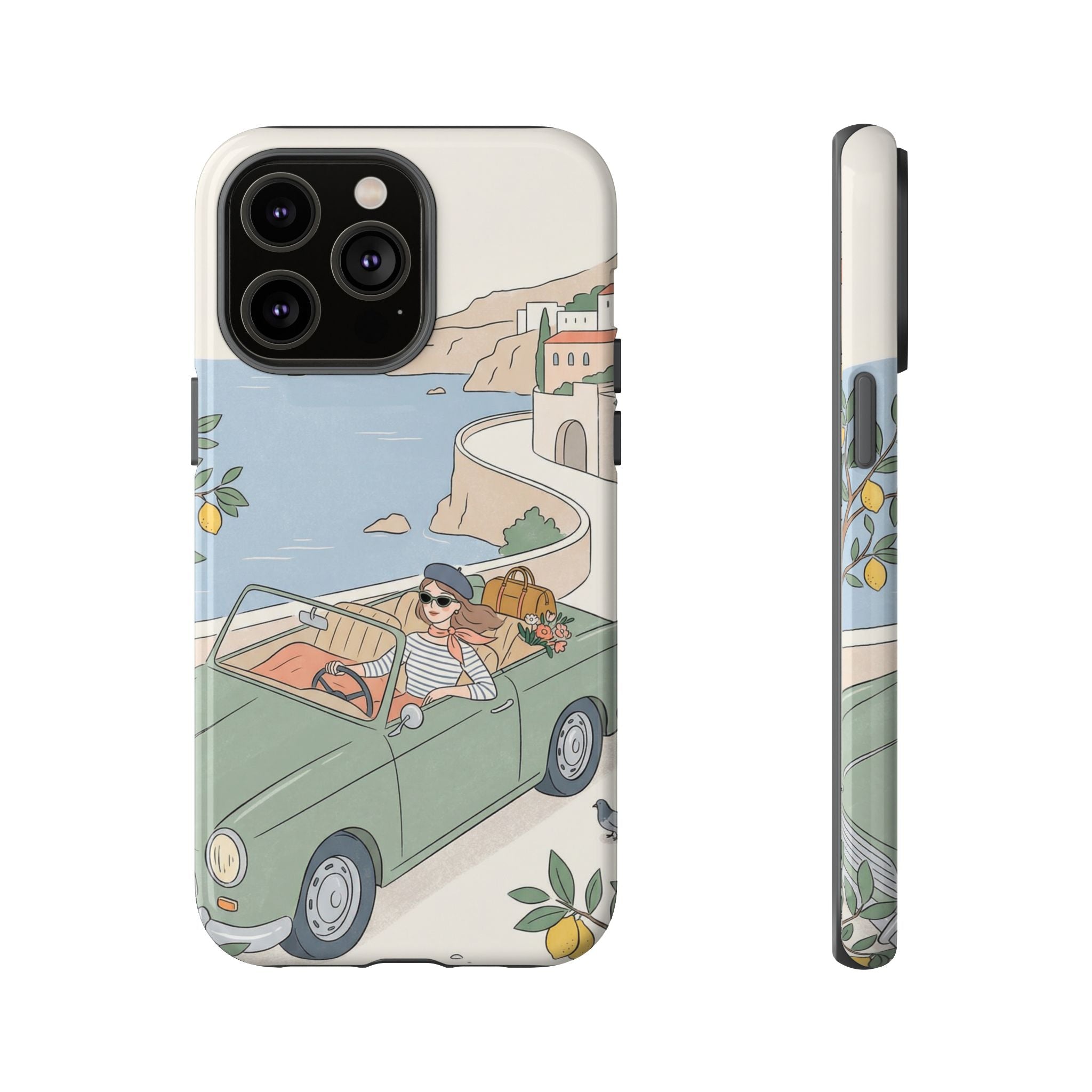 Retro Coastal Road Trip Design iPhone Case