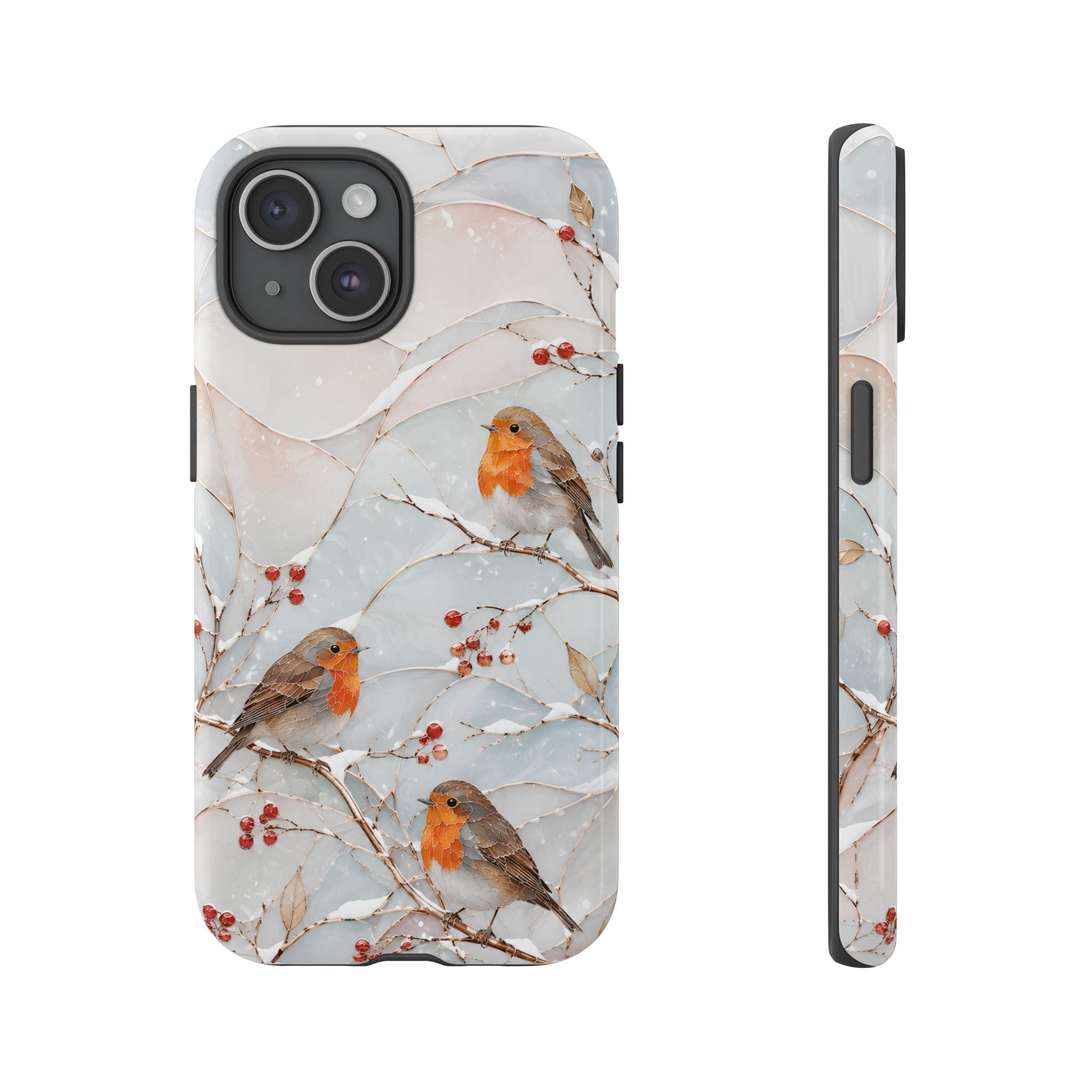 Robin Bird iPhone Case | Winter Berries iPhone Case