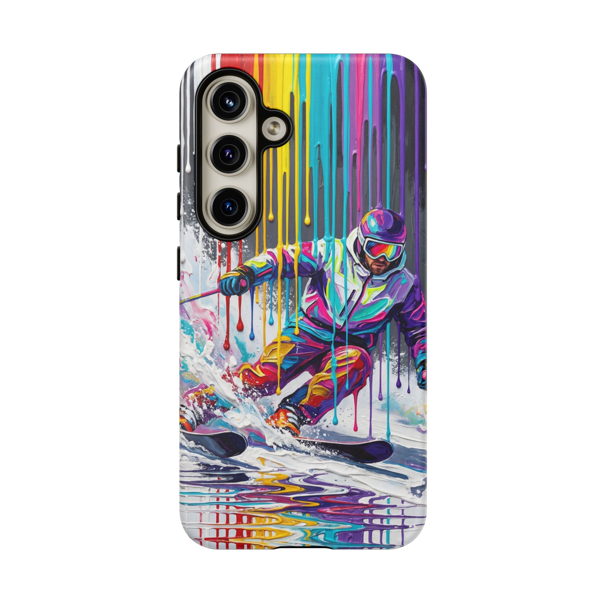 Colourful Skiing Drip Art Tough Samsung Galaxy Phone Case