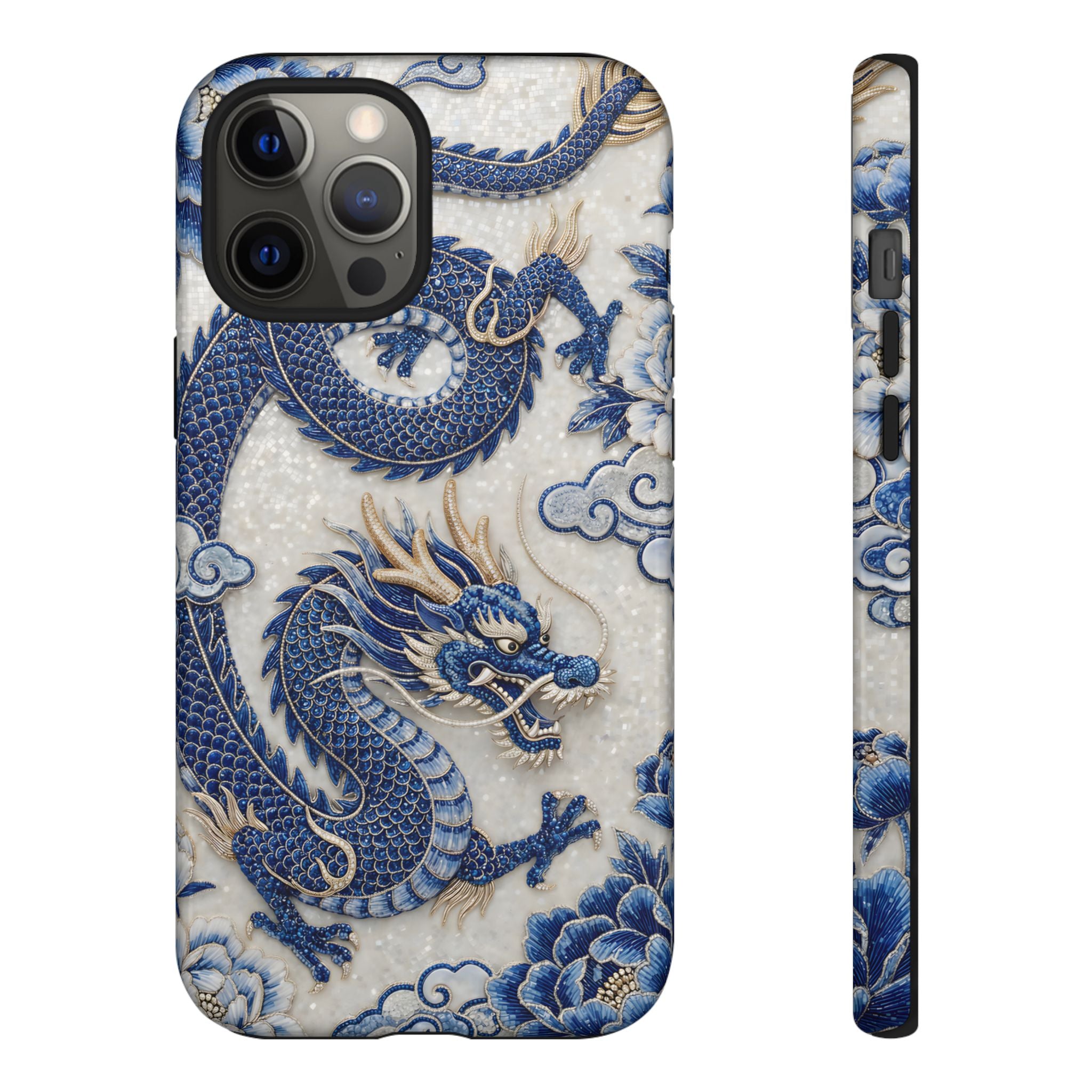 Asian Zodiac Dragon iPhone Case V2 | Blue & White Porcelain Luxury Protective Case | Year of the Dragon Gift