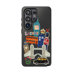 London Travel Samsung Galaxy Phone Case Aesthetic Sticker Collage Cute Retro City Cover