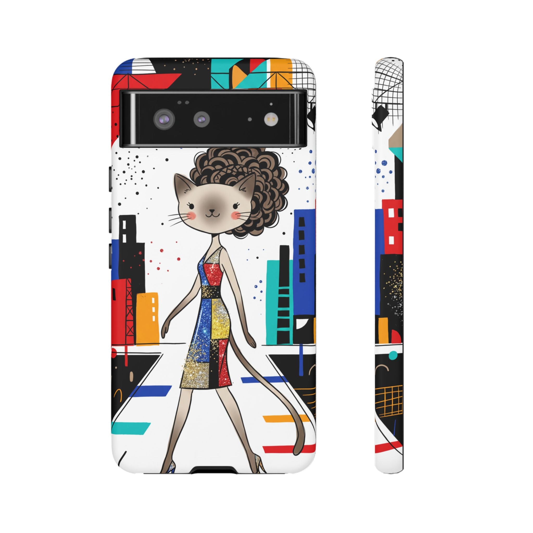 Catwalk City Google Pixel Phone Case | Cute Fashion Cat