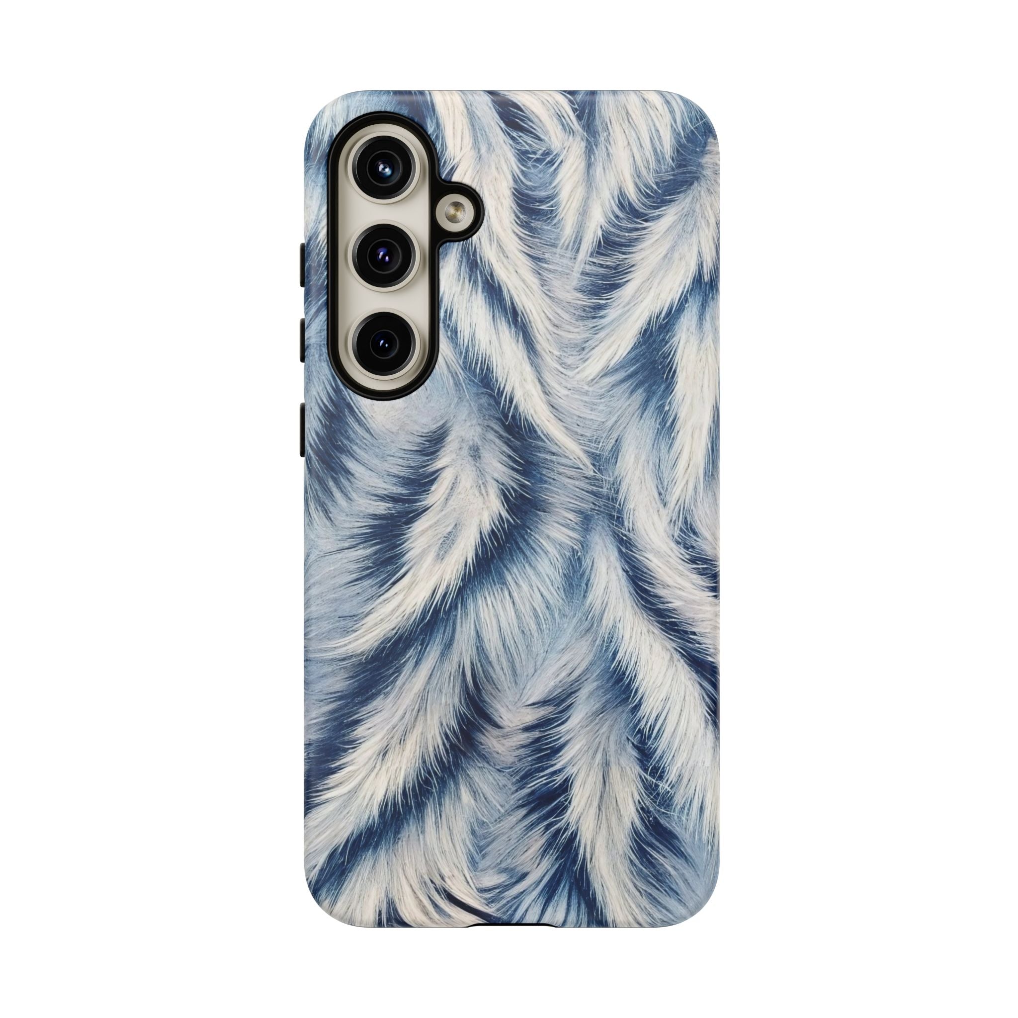 Blue Faux Fur Texture Protective Tough Samsung Galaxy Case