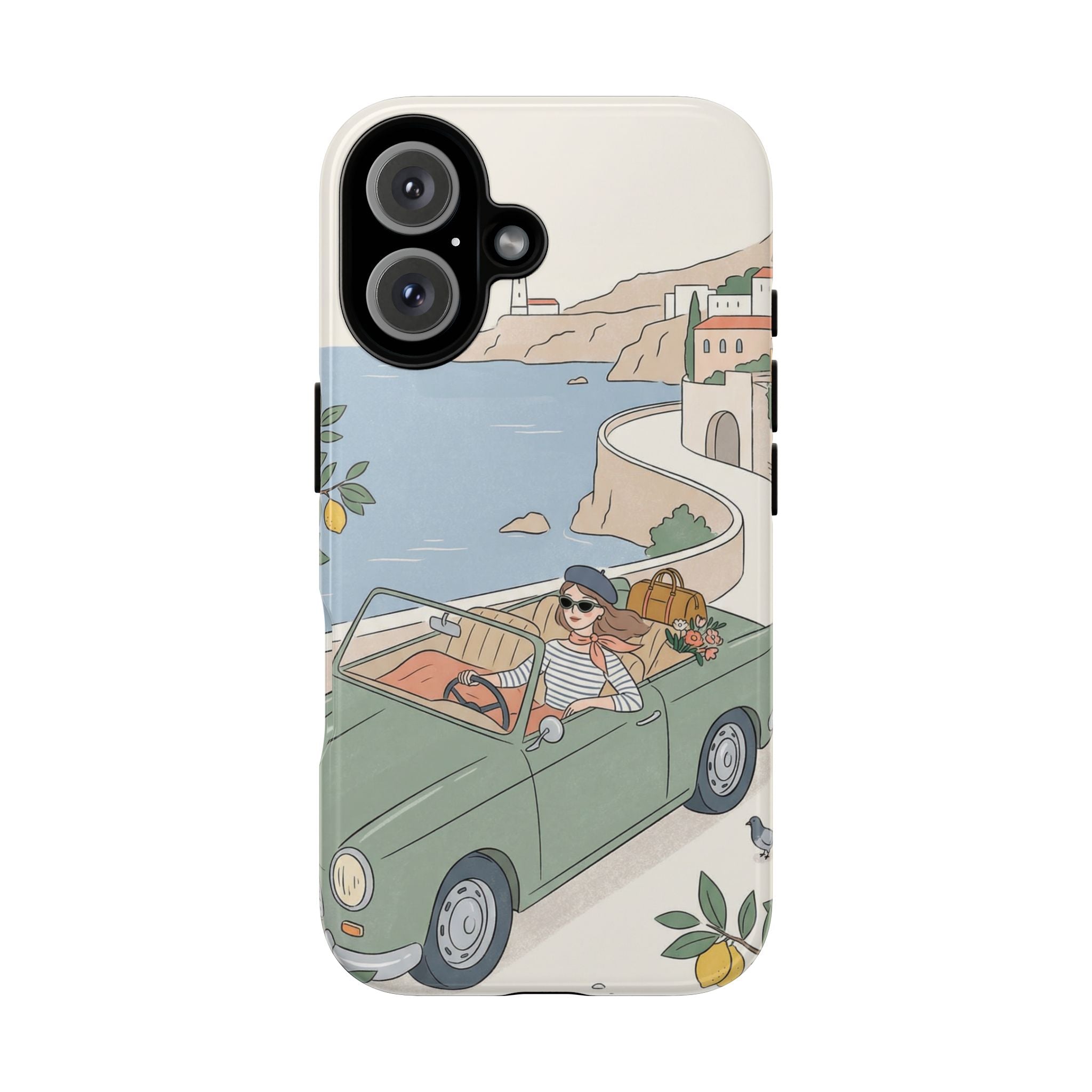Retro Coastal Road Trip Design iPhone Case
