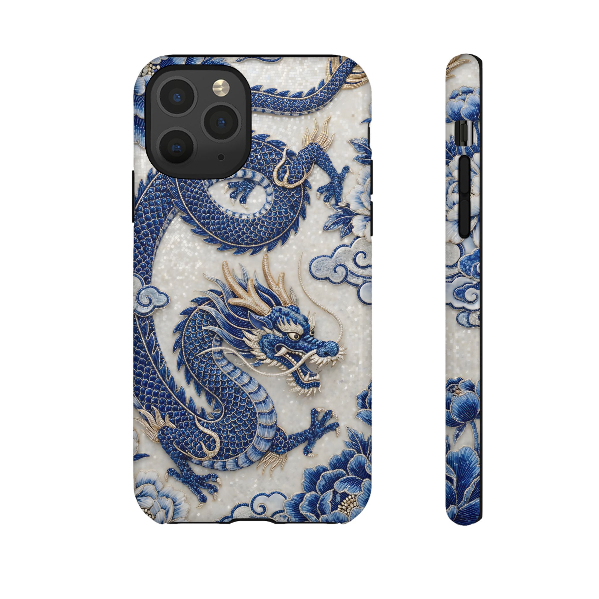 Asian Zodiac Dragon iPhone Case V2 | Blue & White Porcelain Luxury Protective Case | Year of the Dragon Gift