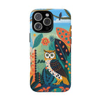 Botanical Forest Colourful Owl MagSafe iPhone Case