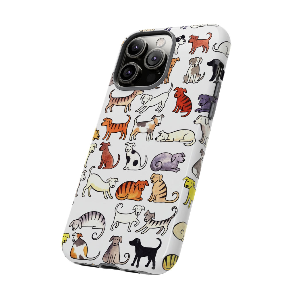 Dog Pattern iPhone Case | Cute Colourful Dogs
