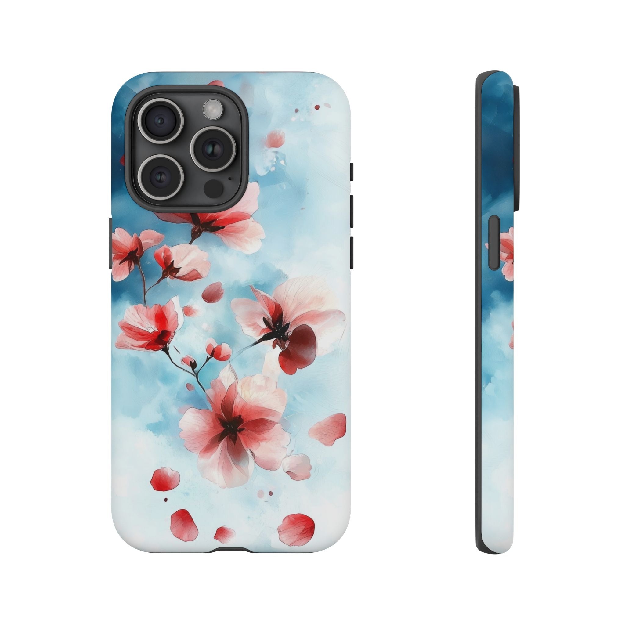 Floral Cherry Blossom iPhone Case | Pastel Pink Blue