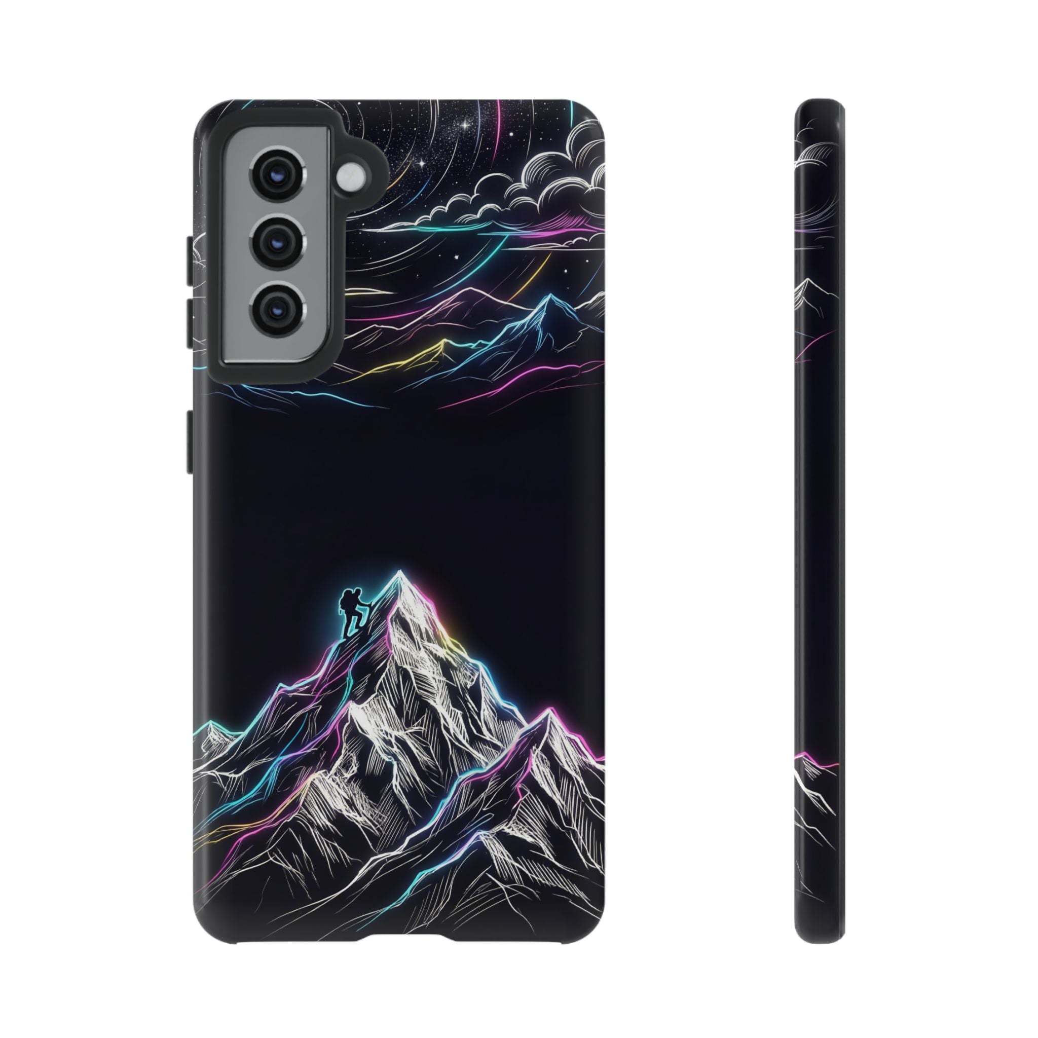 Mount Everest Neon Samsung Galaxy Phone Case | Dark Cosmic Climber Protective Cover
