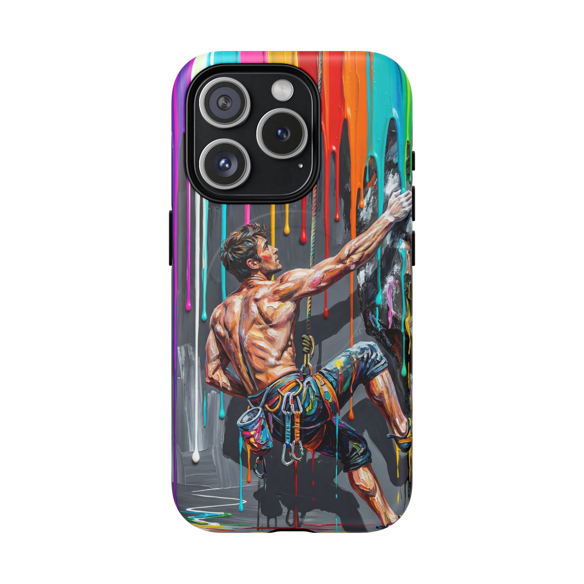 Colourful Rock Climber Art Protective MagSafe iPhone Case