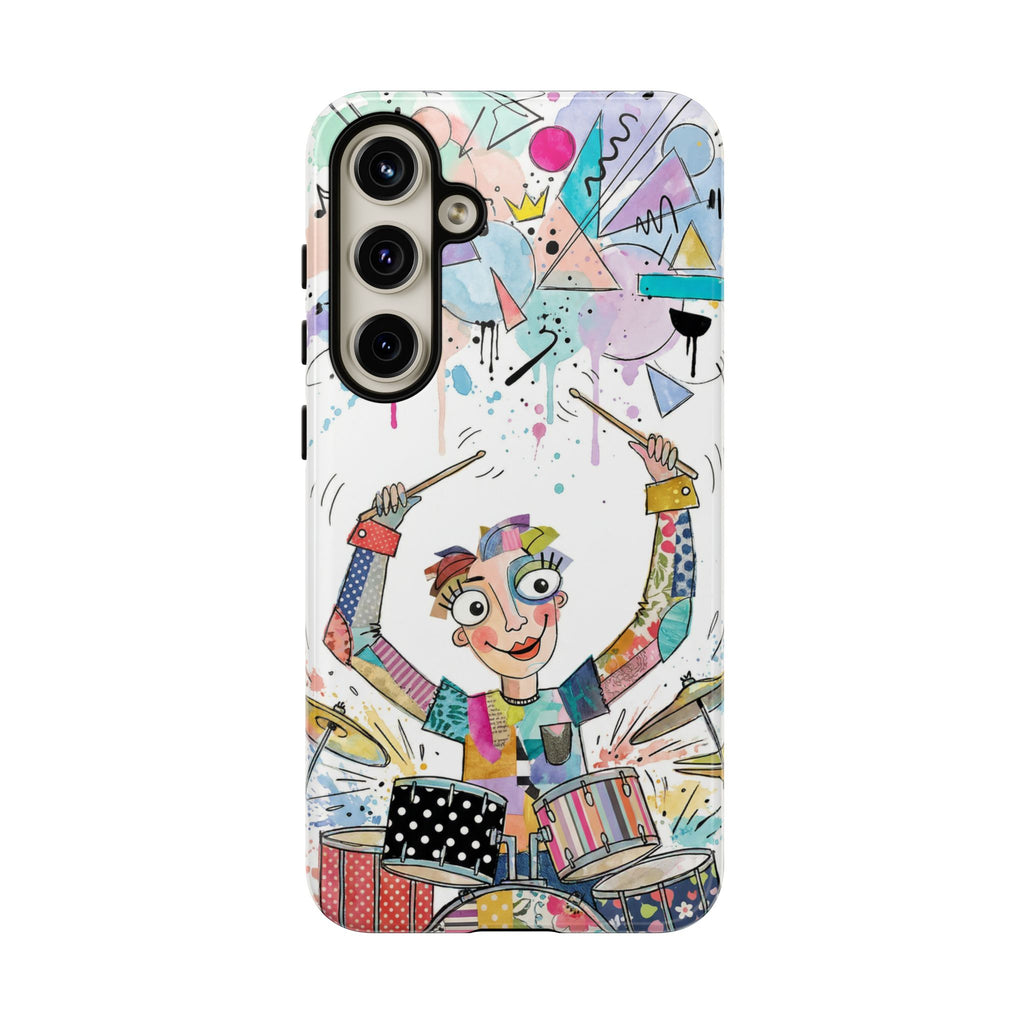 Drummer Boy Samsung Galaxy Phone Case | Colorful Cartoon Drum Kit Protective Cover