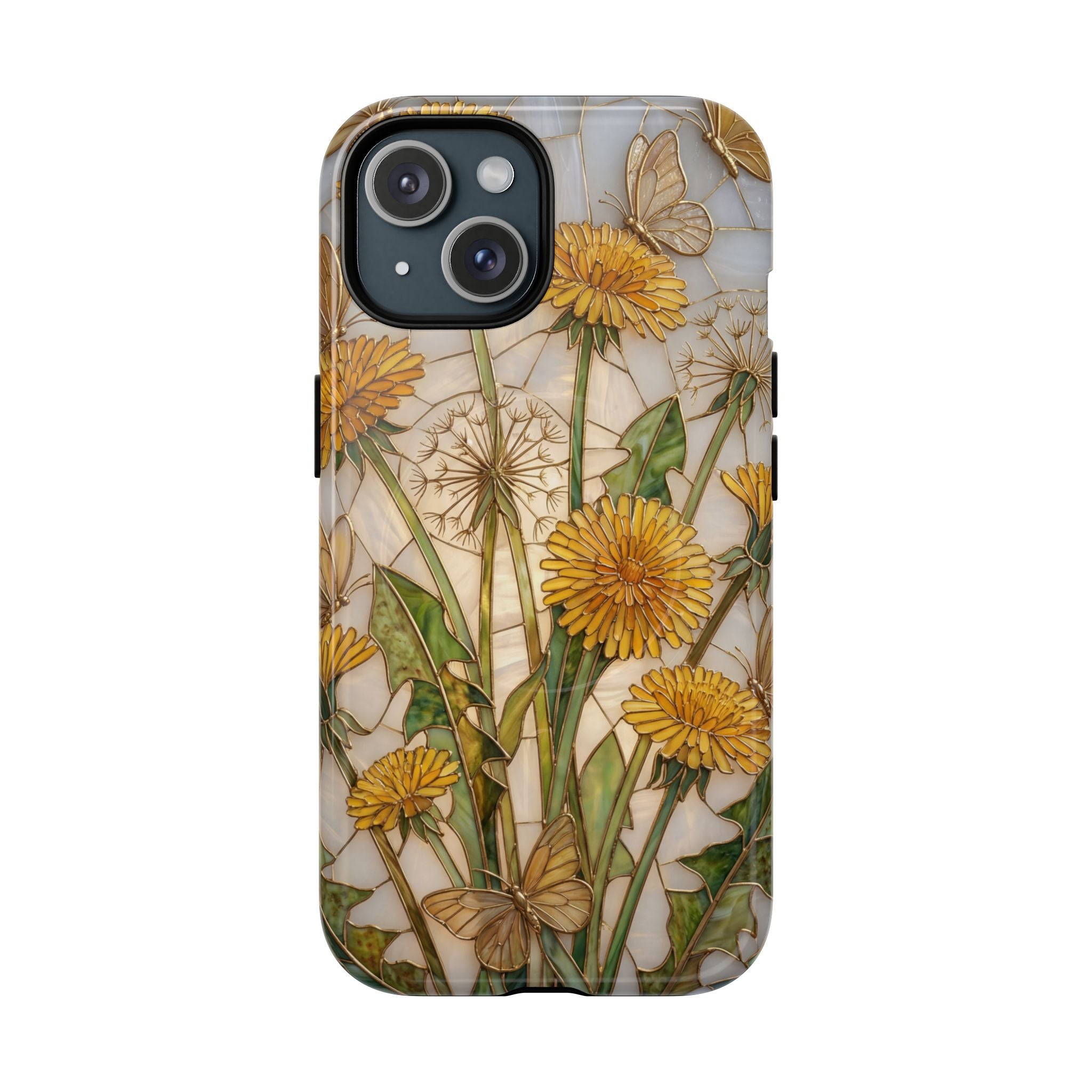 Dandelion Garden Tough MagSafe Phone Case — Floral Yellow Butterflies