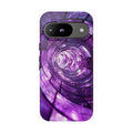 Purple Vortex Tough Google Pixel Case — Abstract Spiral Protective Cover