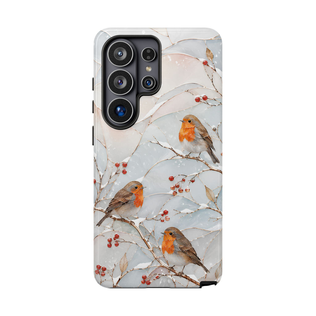 Robin Bird Samsung Galaxy Phone Case | Winter Berries Phone Case