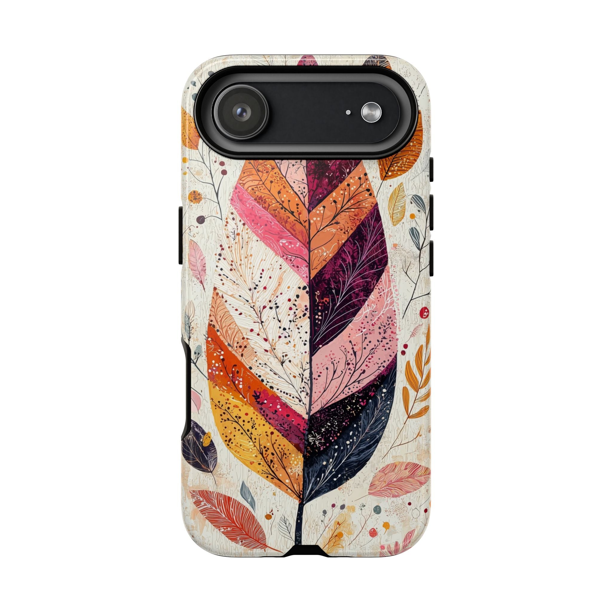Autumn Leaf Tough iPhone Case | Watercolour Feathered Fall Design