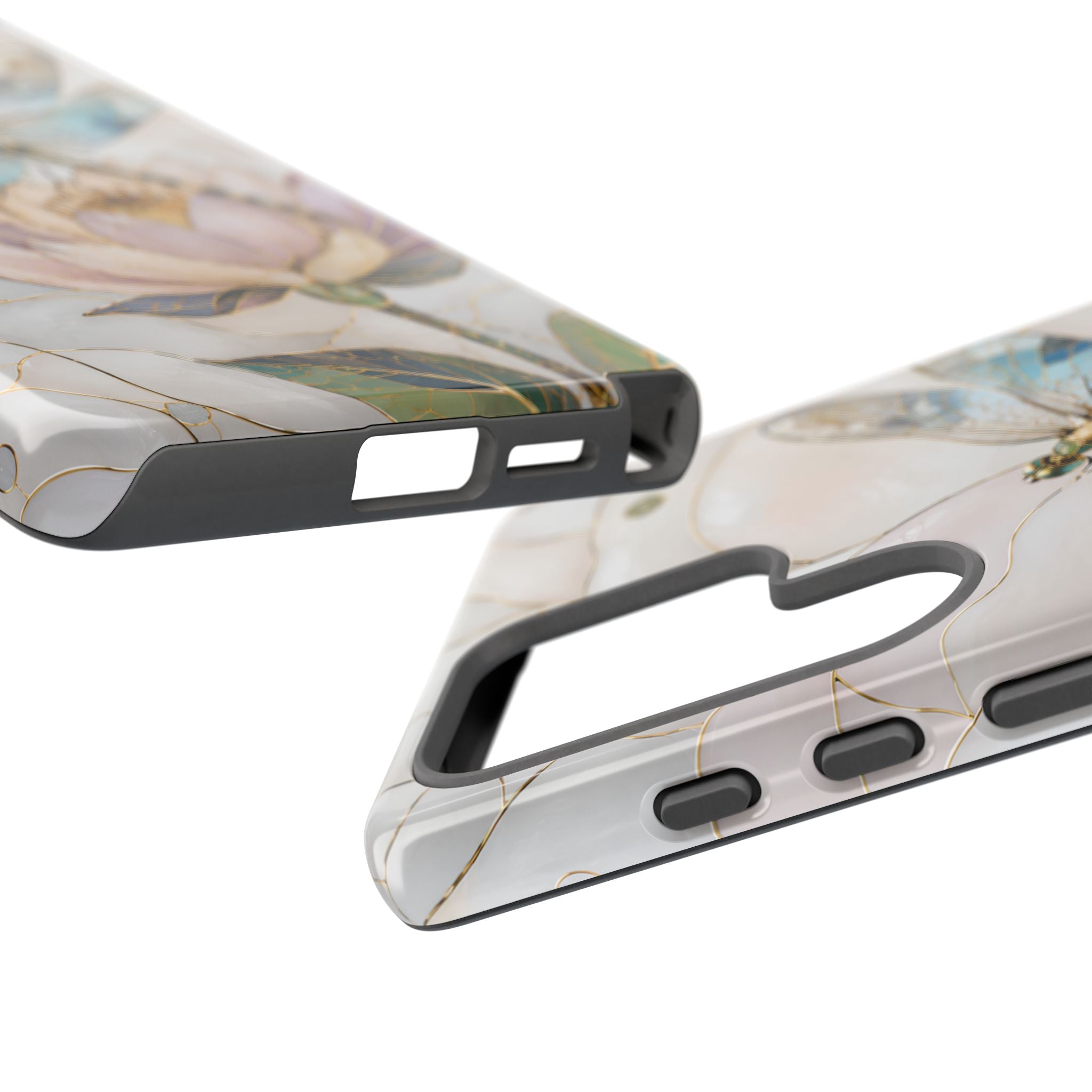 Dragonfly Lotus Samsung Galaxy Phone Case | Stained Glass Floral Phone Case