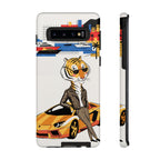 Stylish Tiger with Sports Car Illustration Samsung Galaxy Phone Case
