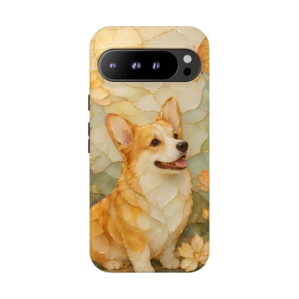 Corgi Google Pixel Phone Case | Stained Glass Dog Phone Case