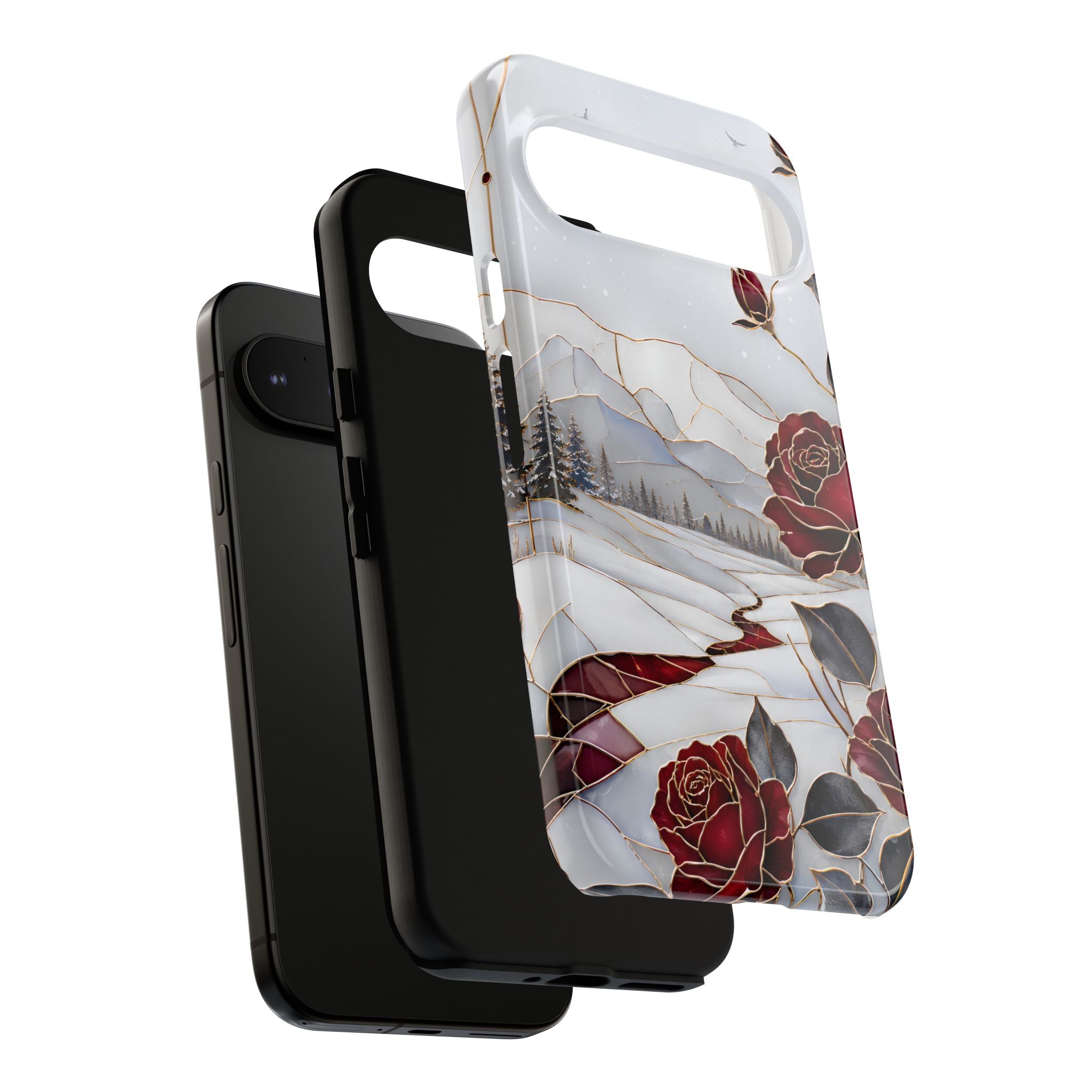Winter Rose Google Pixel Phone Case | Red Floral Phone Case