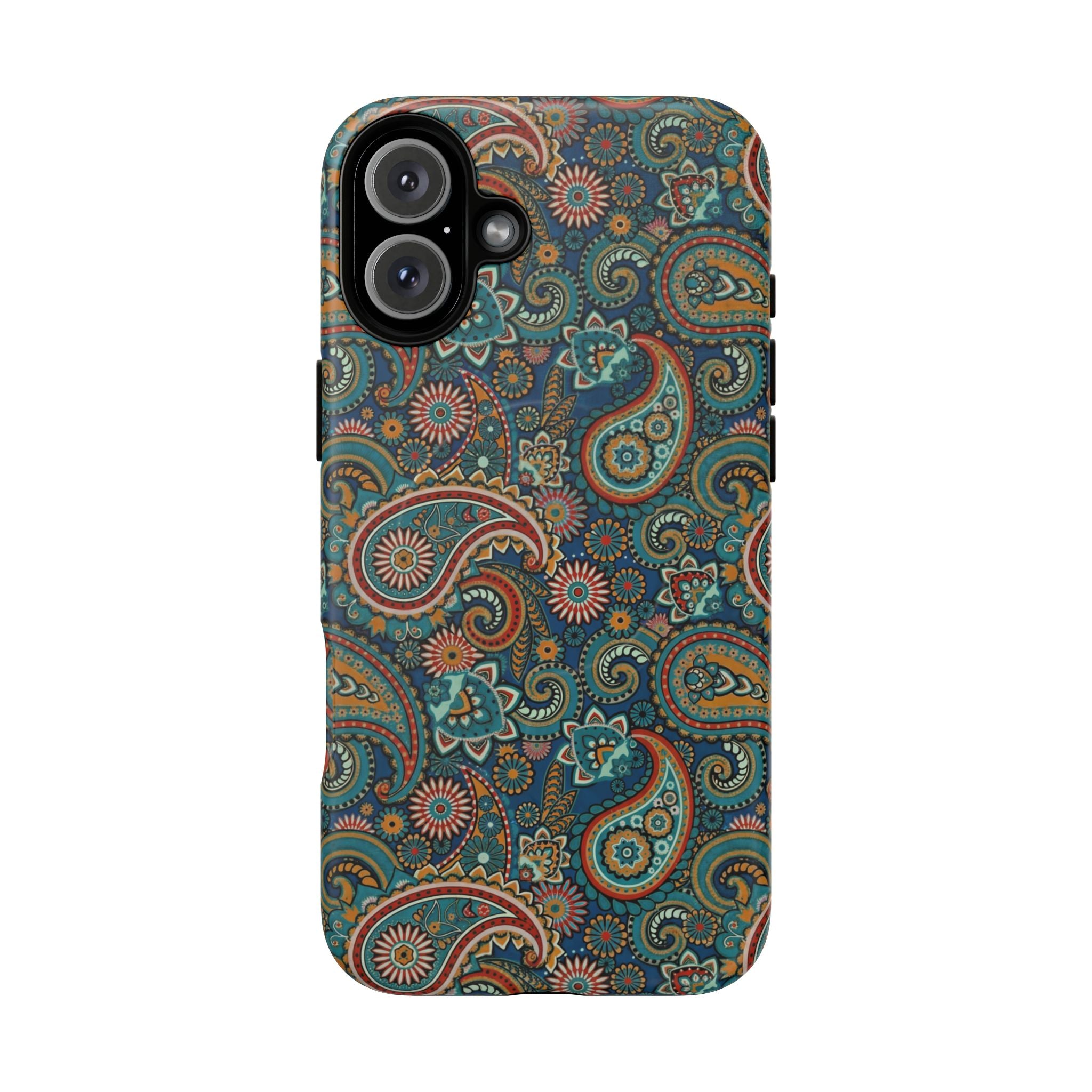 Batik Teal Paisley Tough MagSage iPhone Case