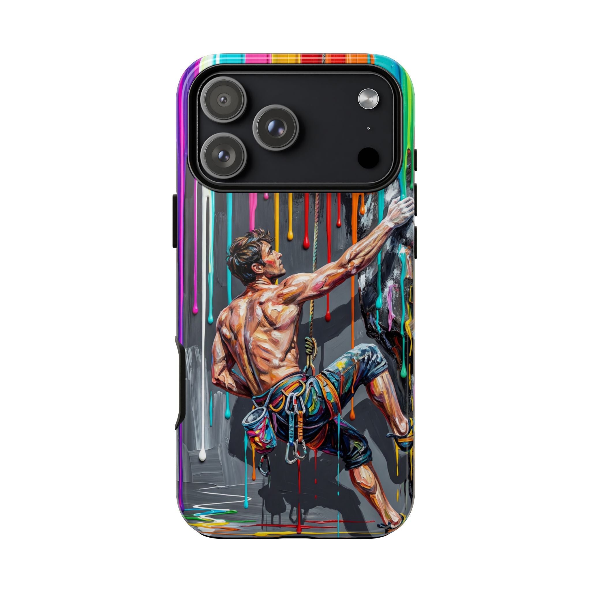 Colourful Rock Climber Art Protective iPhone Case
