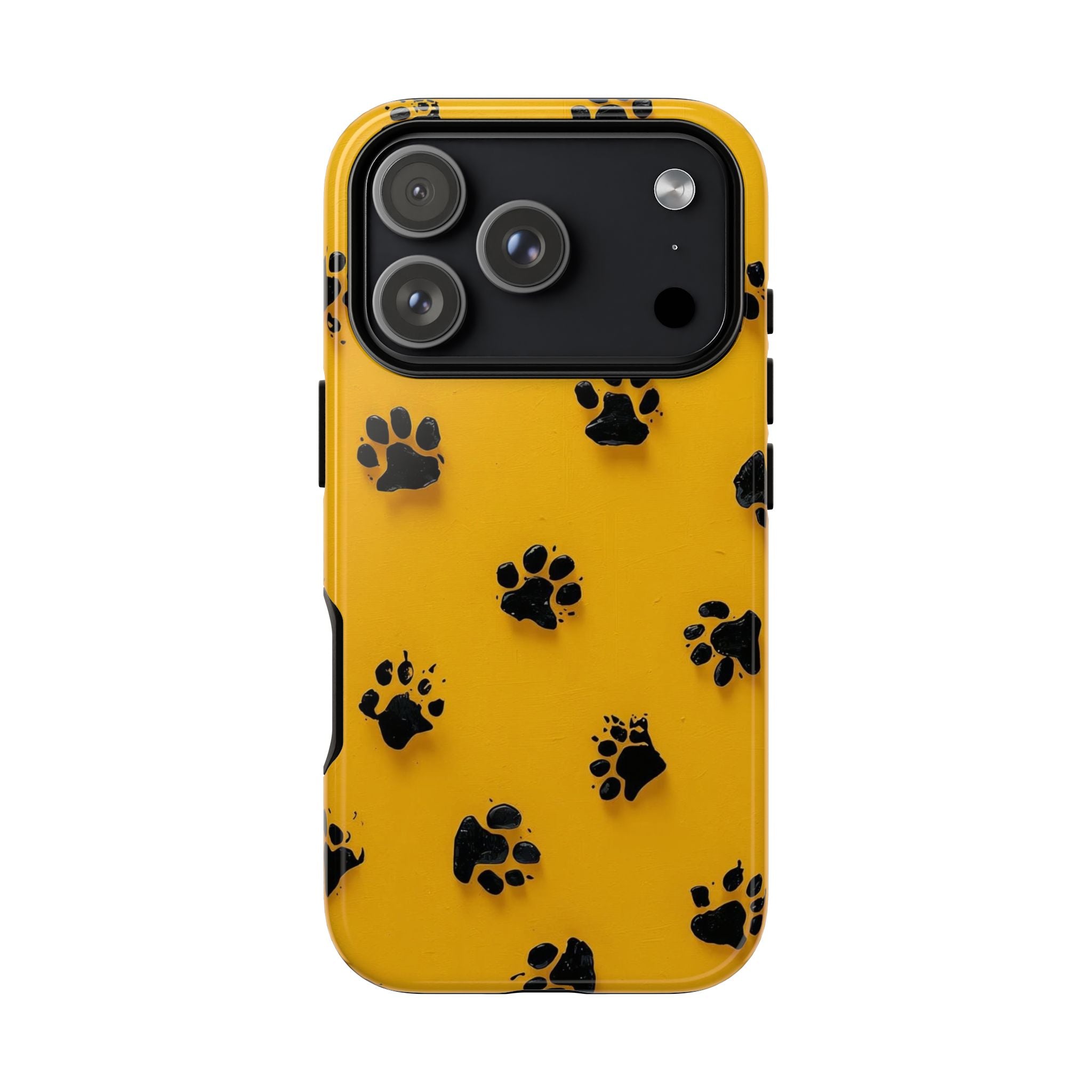 Yellow Paw Print Tough iPhone Case — Protective Dog & Cat Lover Cover