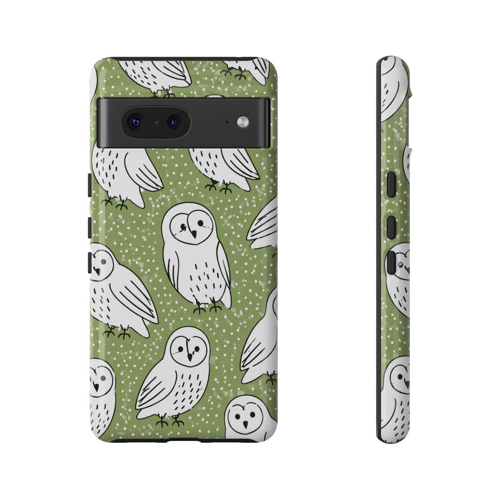 Barn Owl Google Pixel Phone Case | Woodland Owl Pattern Cover