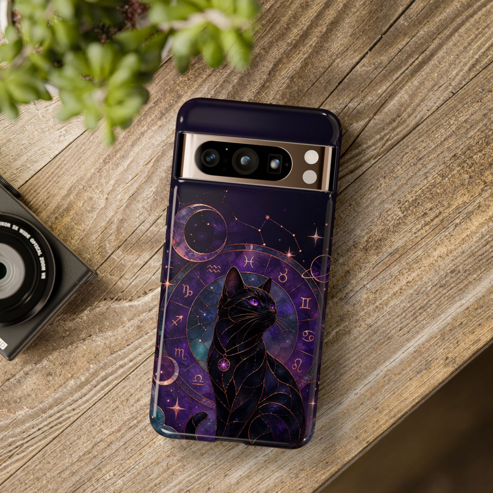 Black Cat Astrology Samsung Galaxy Phone Case | Zodiac Galaxy Phone Case