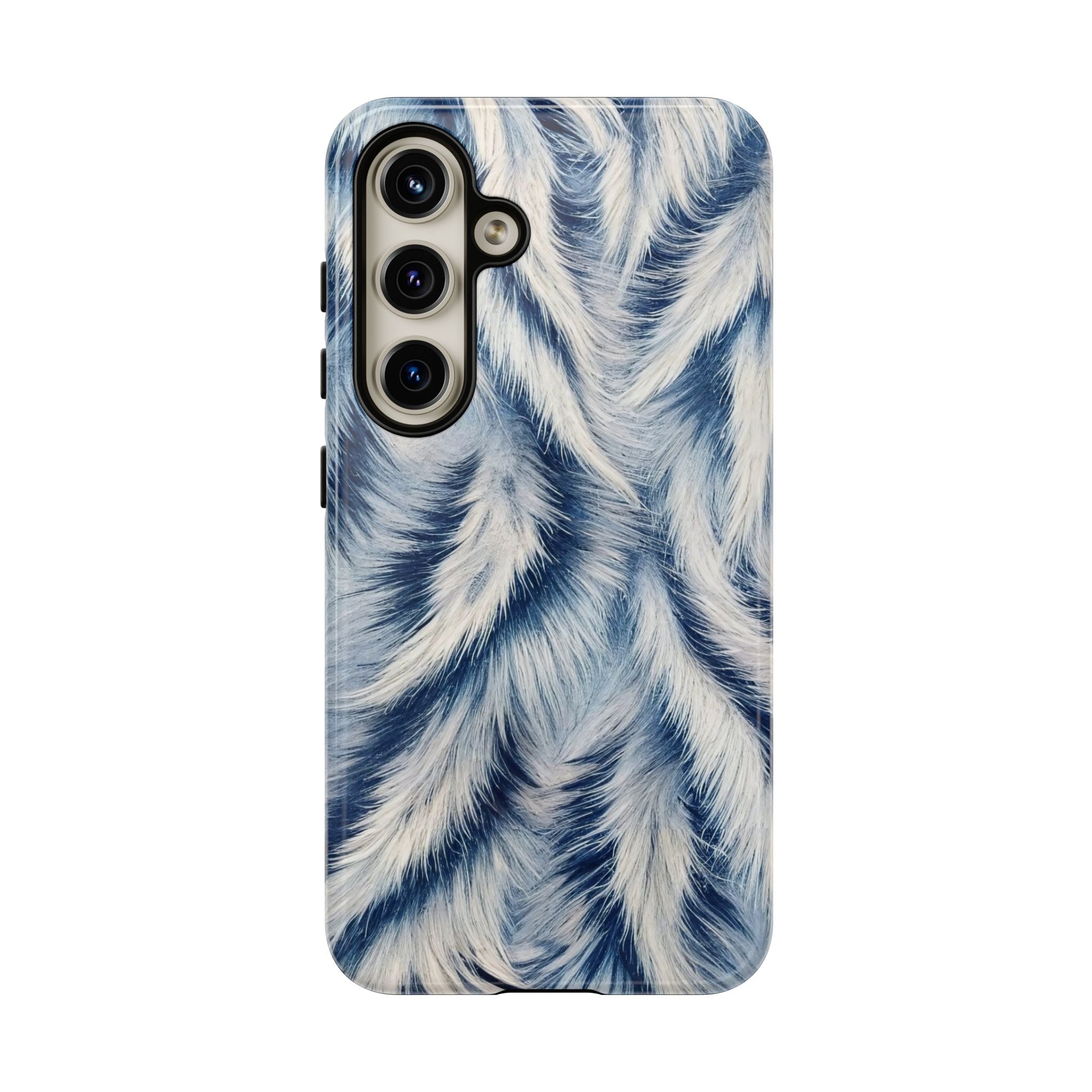 Blue Faux Fur Texture Protective Tough Samsung Galaxy Case