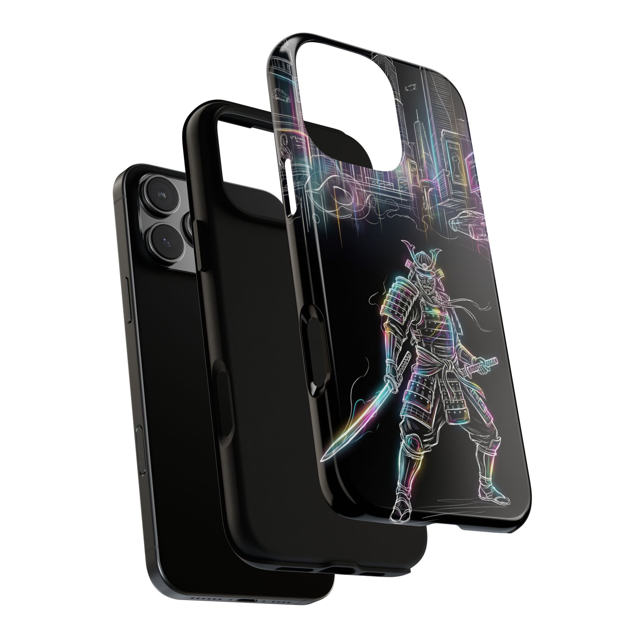 Neon Samurai iPhone Case | Cyberpunk City Armor