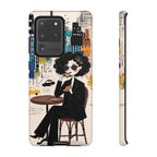 Paris Cafe Chic Samsung Galaxy Phone Case | Stylish Woman Illustration iPhone Cover