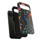 Peacock Floral Tough Google Pixel Phone Case | Protective Phone Case with Colorful Garden Design