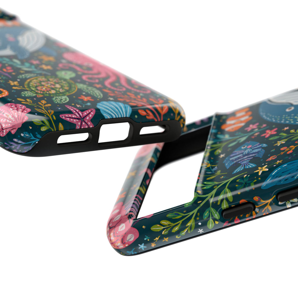 Ocean Creatures Tough  Google Pixel Phone Case | Whale, Octopus & Turtle Underwater Pattern