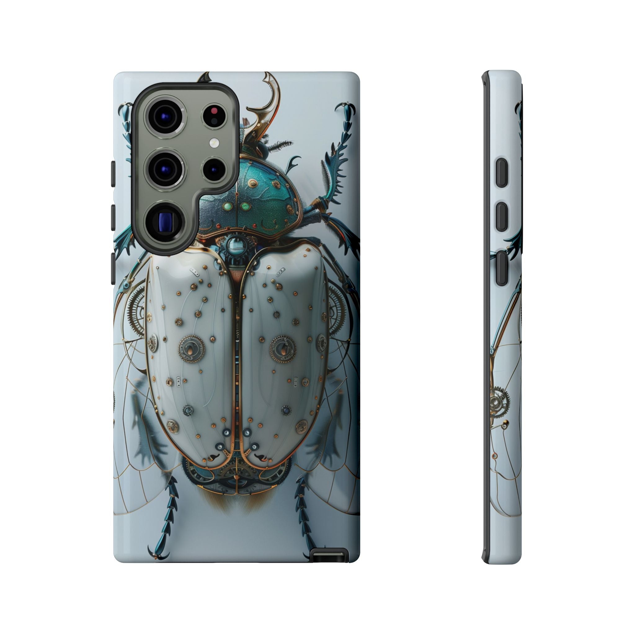 Steampunk White Beetle Protective Tough Samsung Galaxy Case