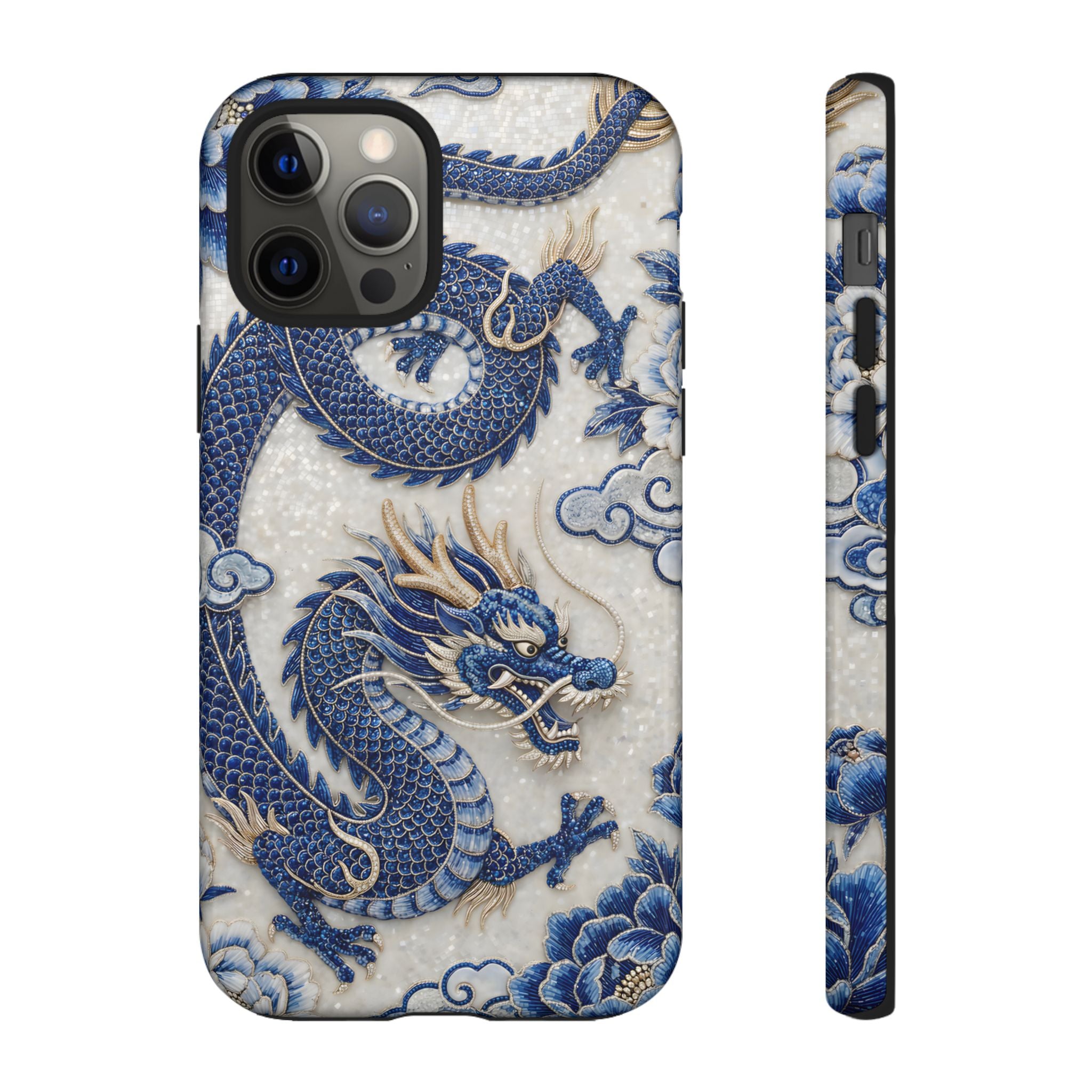Asian Zodiac Dragon iPhone Case V2 | Blue & White Porcelain Luxury Protective Case | Year of the Dragon Gift