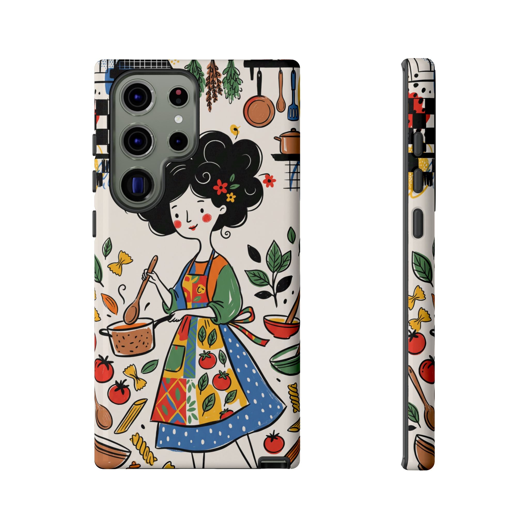 Whimsical Chef Kitchen Illustration Samsung Galaxy Phone Case